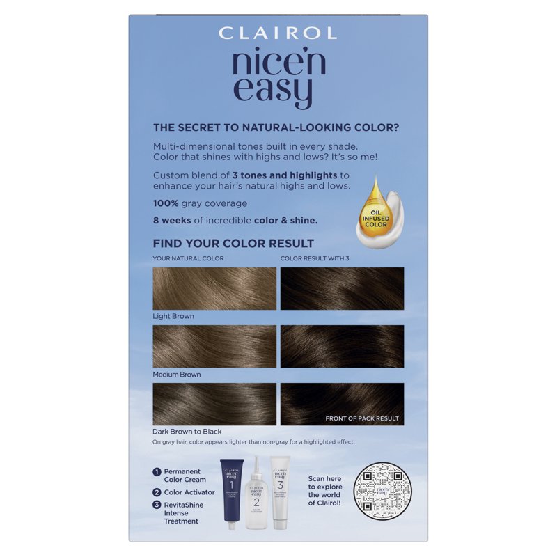 Permanent Hair Color Cream - Multiple Shades, Easy Gray Coverage