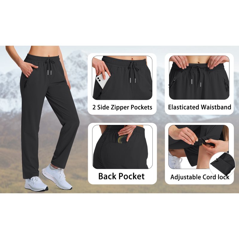 Women's Quick Dry Cargo Joggers - Lightweight Athletic Hiking Pants