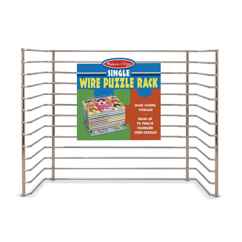 Puzzle Storage Rack for Up to 12 Puzzles - Wire Organizer for Kids & Kids Rooms