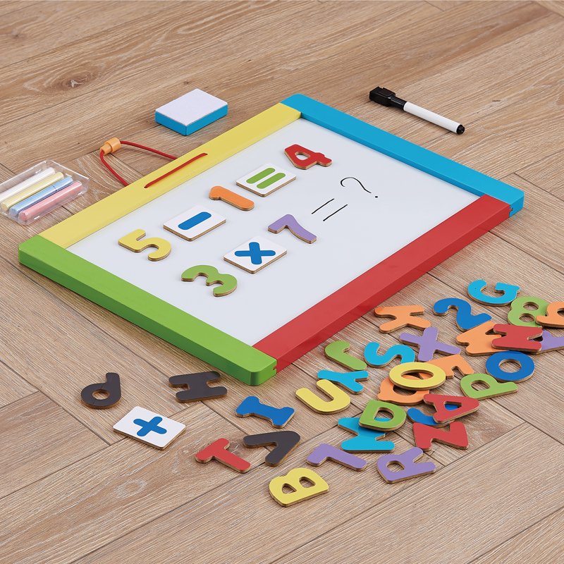 Wooden Educational Learning Board for Preschool Kids - Alphabet & Numbers