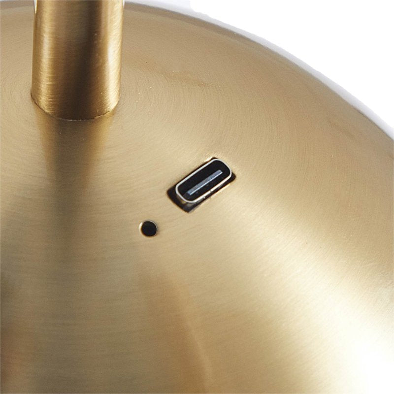 Rechargeable LED Table Lamp with Floral Shade - Touch Control, Portable Nightstand Light
