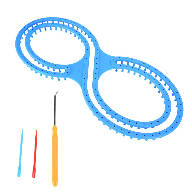 Plastic Knitting Kit with Crochet and Suture - Easy Craft Yarn Set for Scarves, Hats, Socks