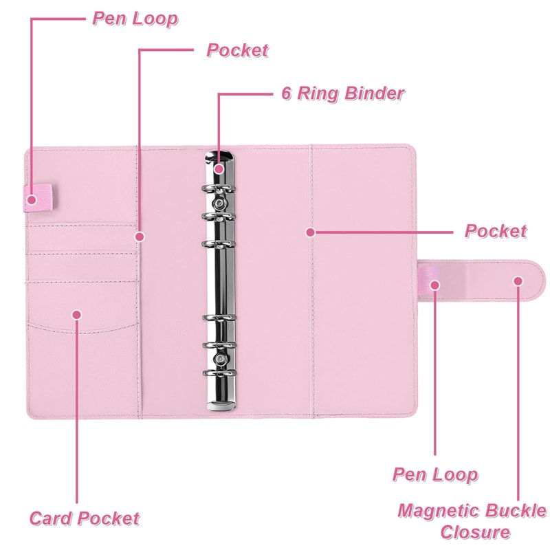 2 Pack Budget & Saving Challenge Binders with Sheets & Envelopes - A6 Money Organizer Set