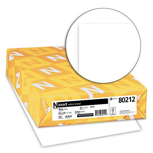 Vellum Bristol Cardstock 8.5x14 Inch, 67 lb, White, 250 Sheets - Office & Creative Use