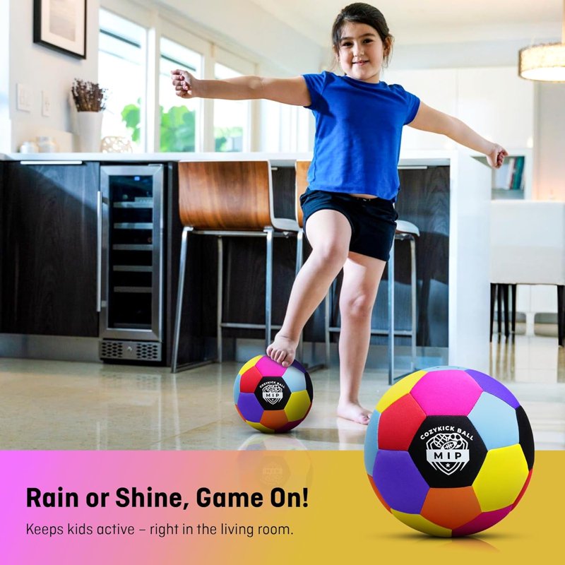 MIP Soft Indoor Soccer Ball – Size 4 with Cushioned Foam Core for Safe Indoor Play