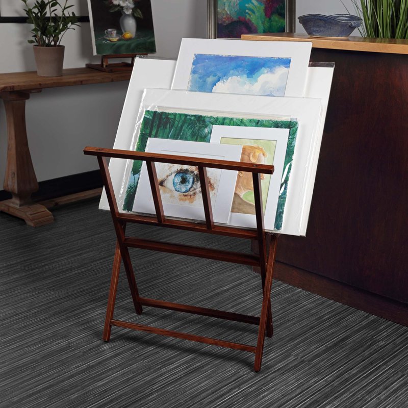 Foldable Wooden Art Display Rack for Artwork & Canvas Storage