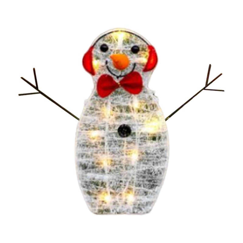 Christmas Snowman Outdoor Decor Set - Illuminated Yard Garden Holiday Scene