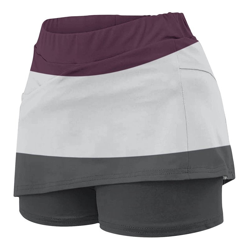 Plus Size Women's Tummy Control High Waisted Skort with Shorts for Tennis Golf Activewear