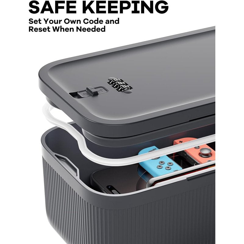 Small Lockable Storage Box with 3-Digit Combination for Medications & Snacks