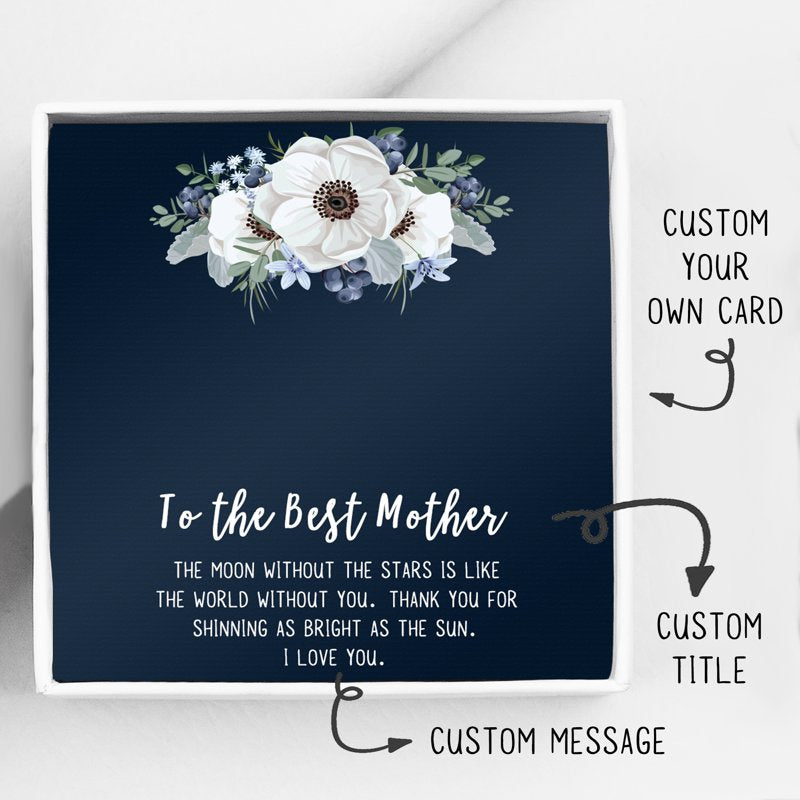 Personalized Mother's Day Necklace with Custom Card - Gold or Silver Gift for Mom