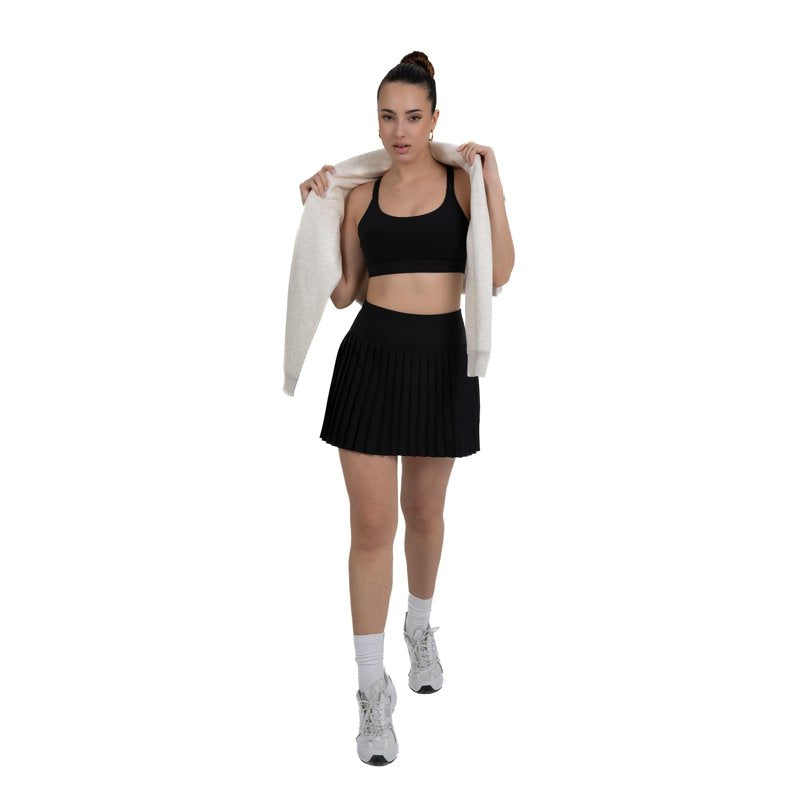 Women's Pleated Tennis Skirt with Built-In Shorts - High Waist, Breathable Activewear