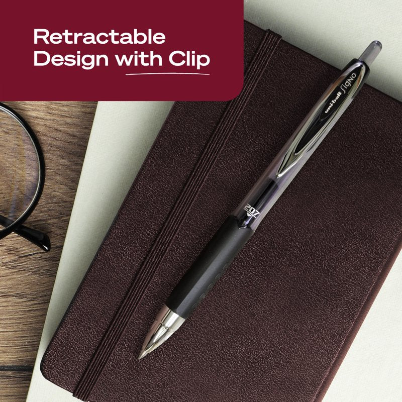 Retractable Gel Pen Set - Medium Point 0.7mm Black Ink Office Supplies
