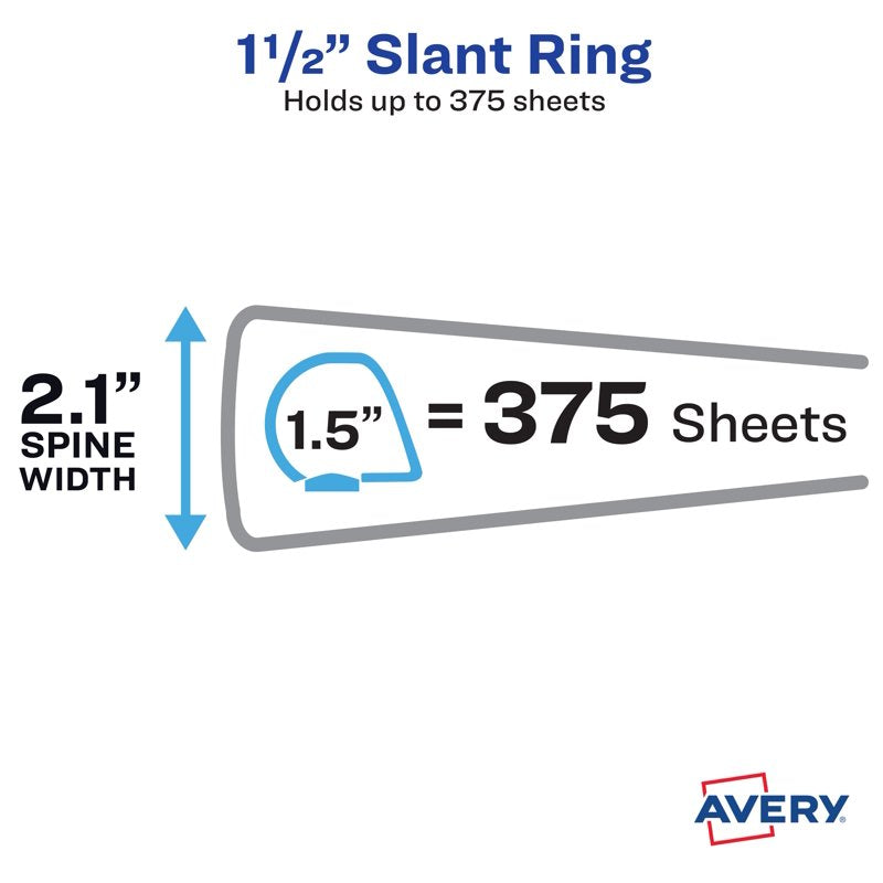 Heavy Duty View Binder with One-Touch Slant Rings - 1.5 Inch Capacity, White