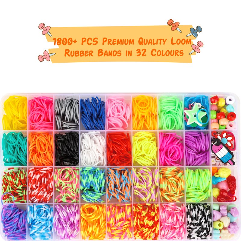 Rainbow Rubber Band Bracelet Making Kit for Kids 8-12 - Creative Gift Set