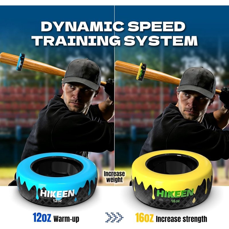 Baseball & Softball Bat Weights Set - 12oz & 16oz Swing Training Donuts
