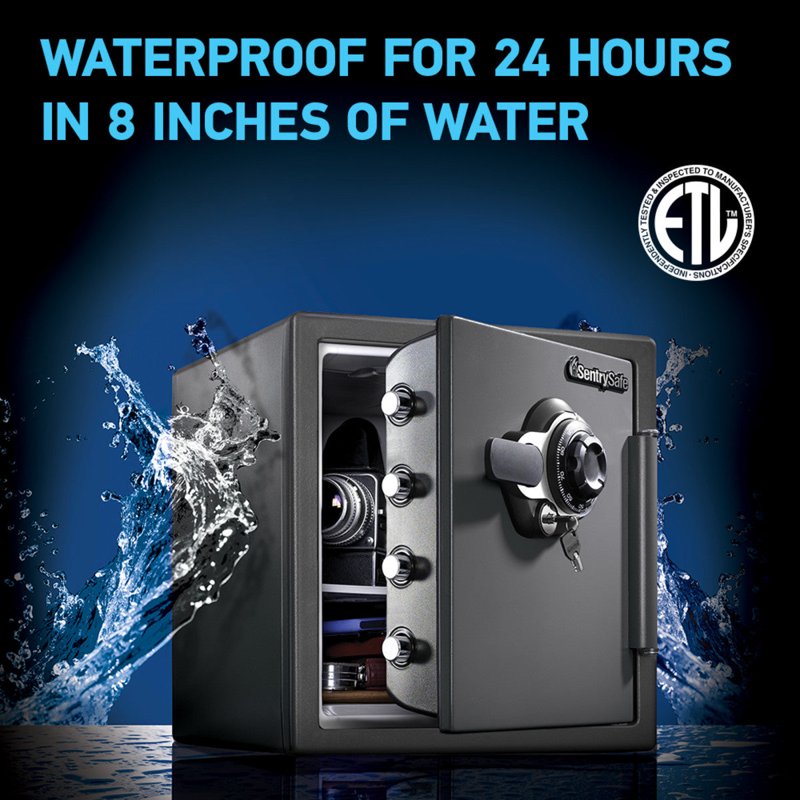 Fire and Water Resistant Security Safe 1.2 Cu Ft with Combination Lock