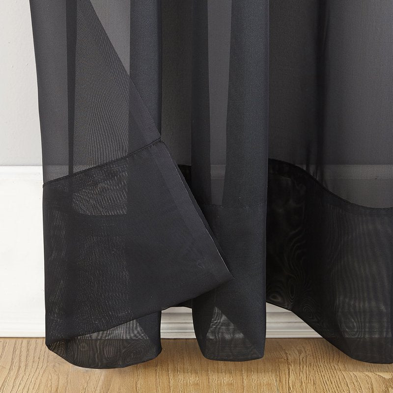 Sheer Voile Curtain Panel - Light Filtering Window Treatment, 84 Inch Width