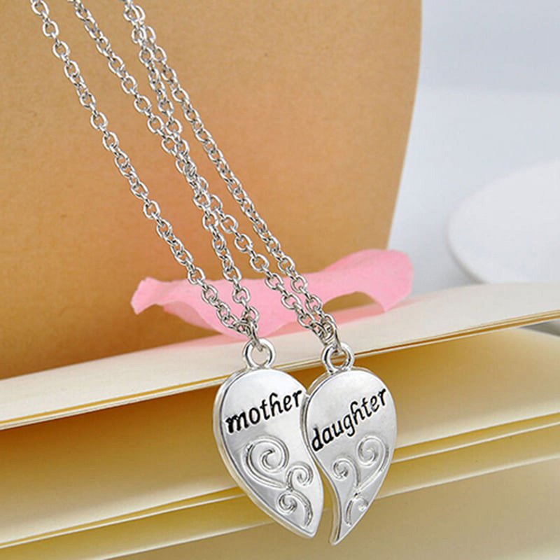 Mother Daughter Heart Necklace Set - Romantic Gift for Moms and Daughters