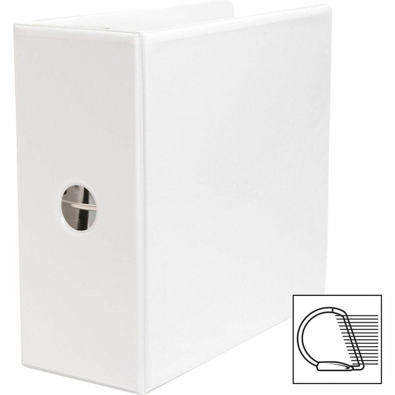5-Inch Capacity White D-Ring Binder with Pockets for Office Documents