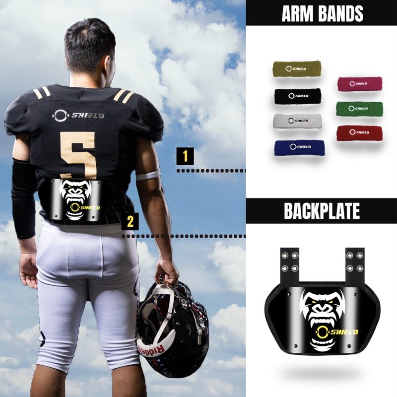 Adjustable Football Back Plate Protector for Youth & Adults - Impact-Resistant Sports Gear