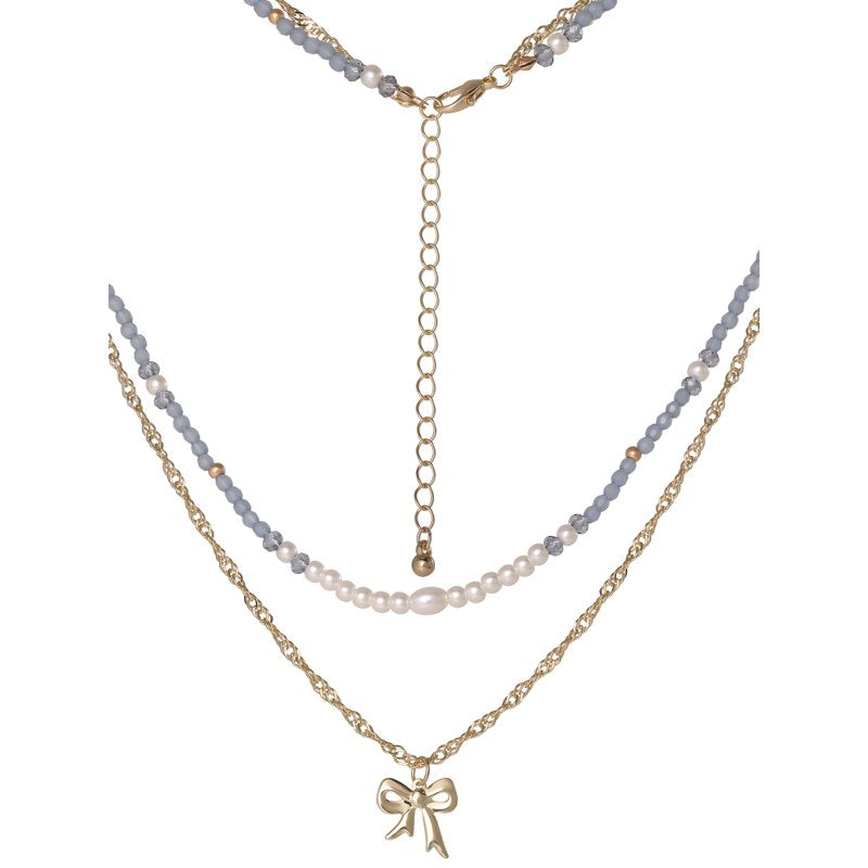 Women's Bow Pendant Necklace with Adjustable Chain - Elegant Jewelry Accessory