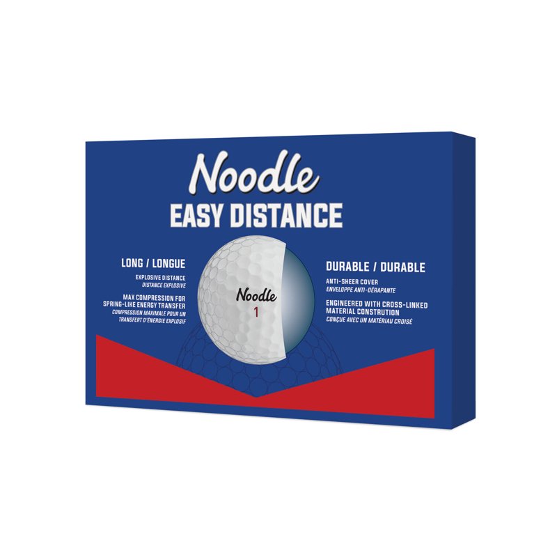 Golf Balls 12 Pack - Noodle Easy Distance Durable White Golf Balls