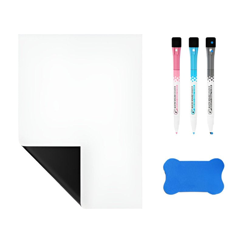 Magnetic Dry Erase Whiteboard Sheet for Refrigerator 12x8 Inch - Reusable Family & Kitchen Message Center