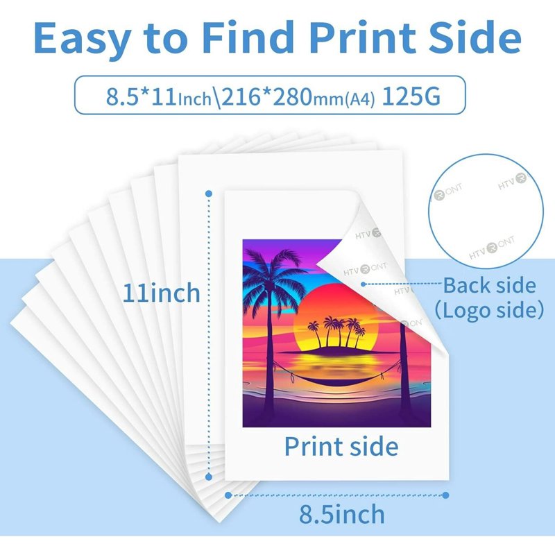 Sublimation Transfer Paper 8.5x11 Inch - 120 Sheets for T-Shirts, Mugs & Tumblers