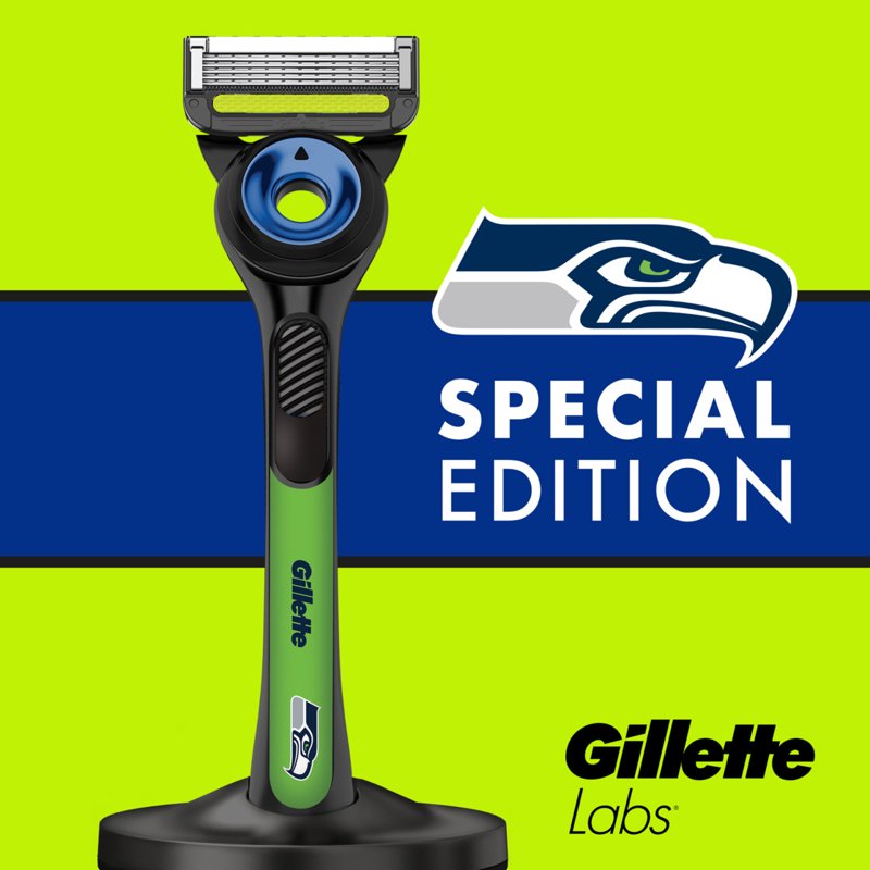 Seahawks Gameday Razor Bundle with Magnetic Stand & Blade Refills