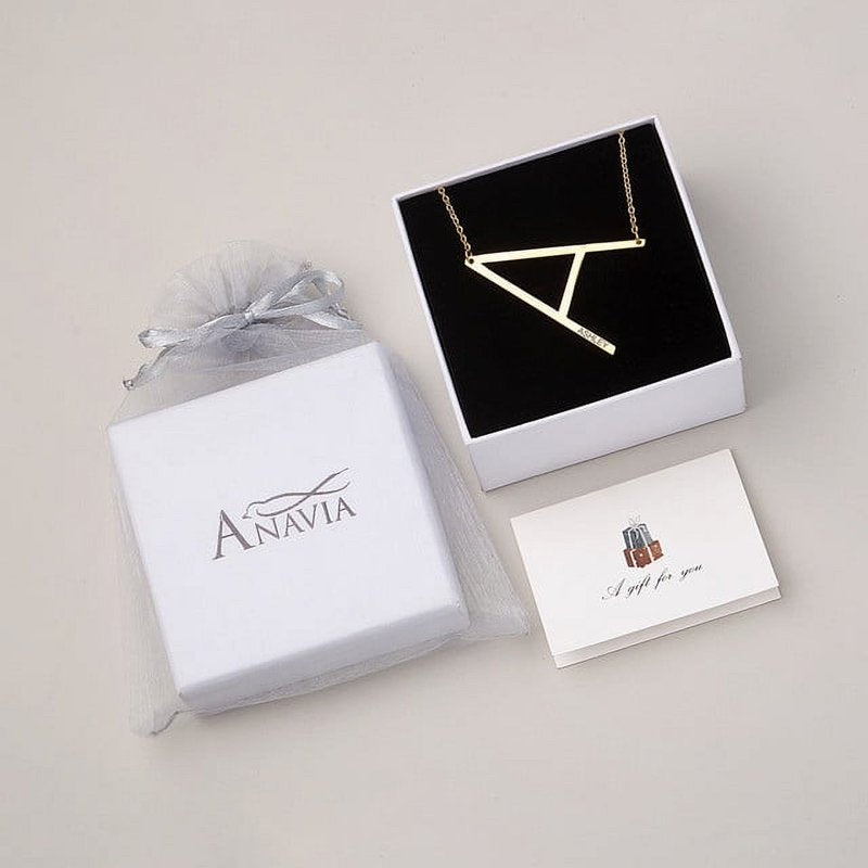 Personalized Letter Necklace with Custom Engraving for Women - Oversized Initial Pendant
