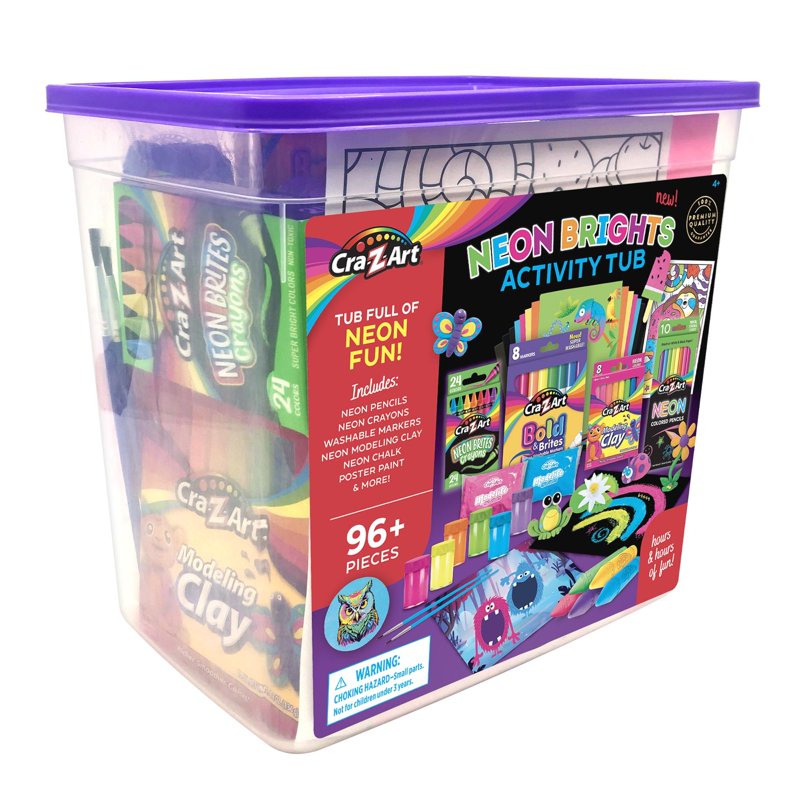 Neon Art & Craft Kit with 96+ Pieces for Kids 4+ - Creative Drawing & Coloring Set