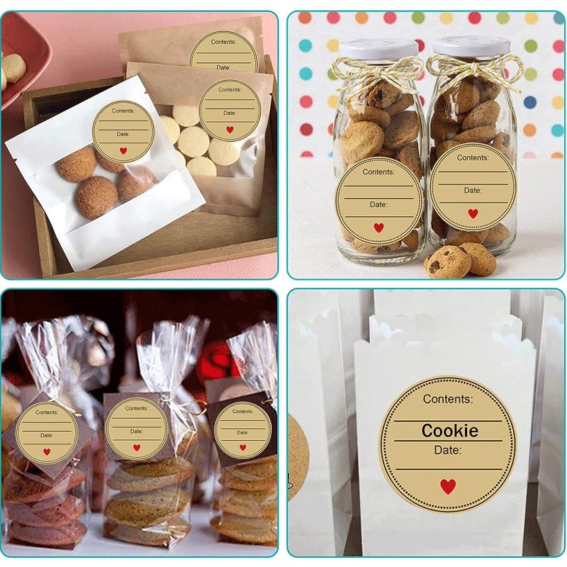 2-Inch Kraft Paper Spice Labels for Jars - 500 Pack Food Storage Labels