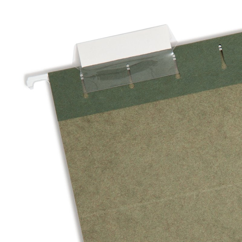 Green Hanging File Folders with Tabs - 25 Letter Size, Recycled Paper