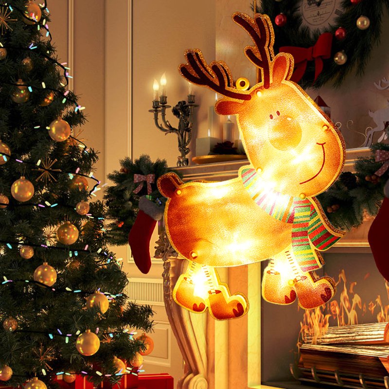 Christmas Window Hanging Lights Decorations Battery Operated Indoor Xmas Decor