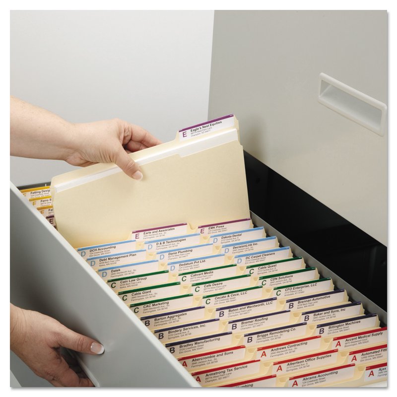 Reinforced Manila Folder Tabs 1/3 Cut for Letter Size File Organization