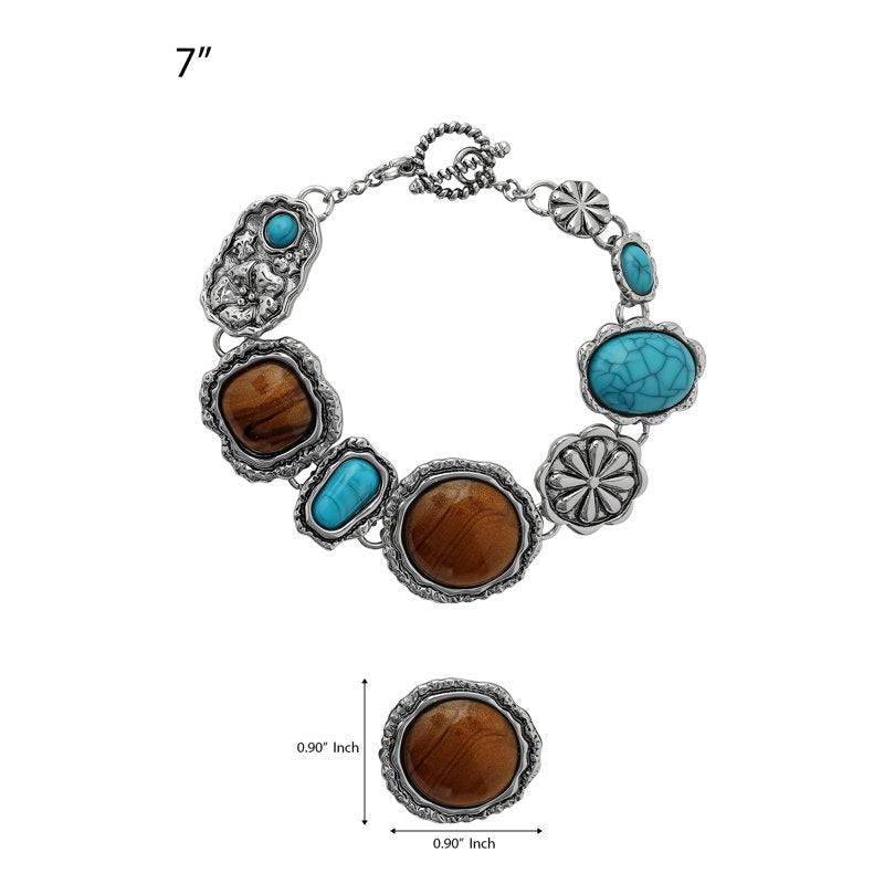 Faux Turquoise Western Bracelets for Women - Vintage-Inspired Statement Jewelry
