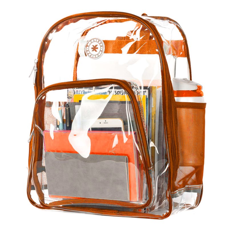 Heavy Duty Clear PVC School Backpack 17-inch Unisex Teens & Adults