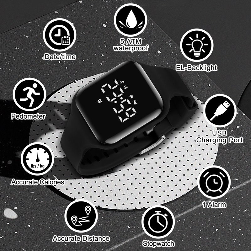 Kids Digital Sport Watch with Stopwatch Alarm Waterproof for Ages 4-13