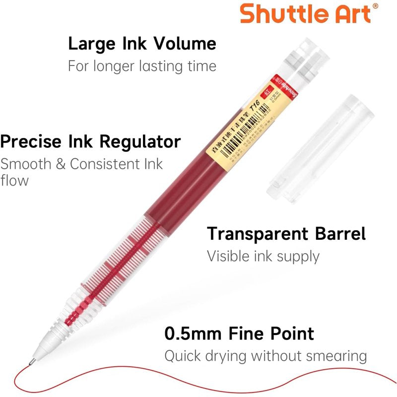 15 Colors Fine Tip Rollerball Pens Set - Quick-Drying Liquid Ink for Writing & Drawing