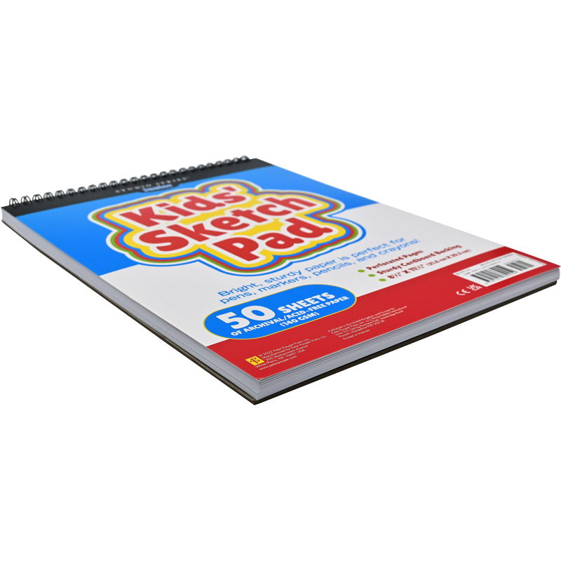 Kids' Sketch Pad with Perforated Pages - 8.5 x 11.5 Inches, 50 Sheets