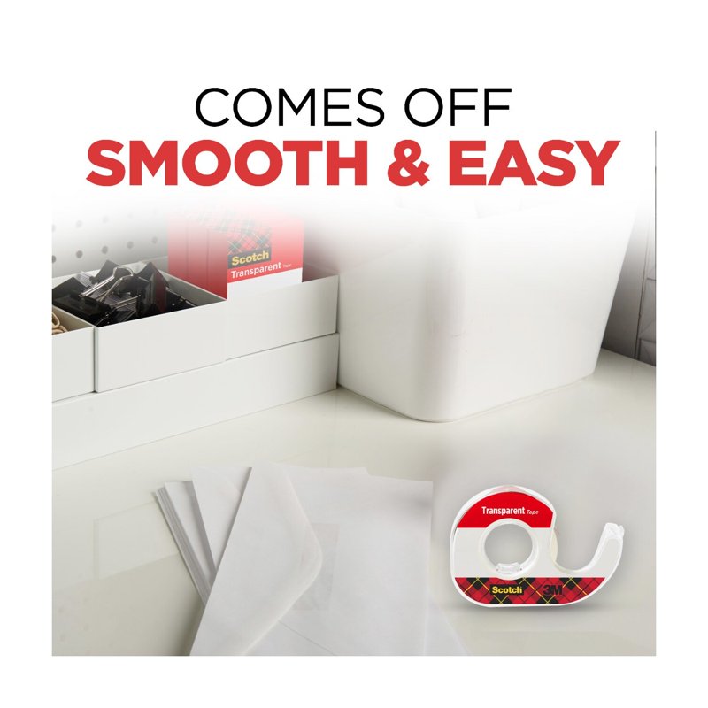 Clear Transparent Tape 3/4 in x 850 in with Dispenser - Office & Gift Wrapping