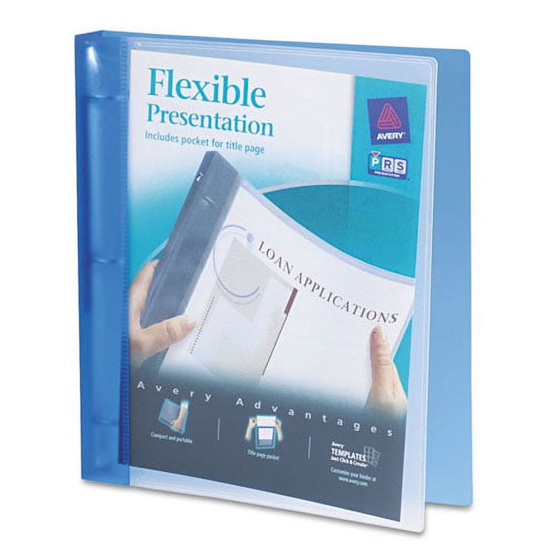Avery Flexible View 3 Ring Binder 1 Inch Blue Portable Durable Organizer