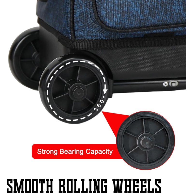 HealthBlue Double Roller Bowling Bag with 2 Balls & Retractable Handle - 21"