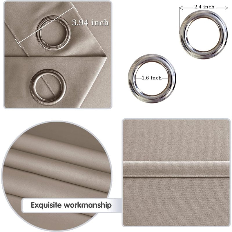 Blackout Thermal Insulated Door and Closet Curtain - 37x84 Inches, Grommet Top