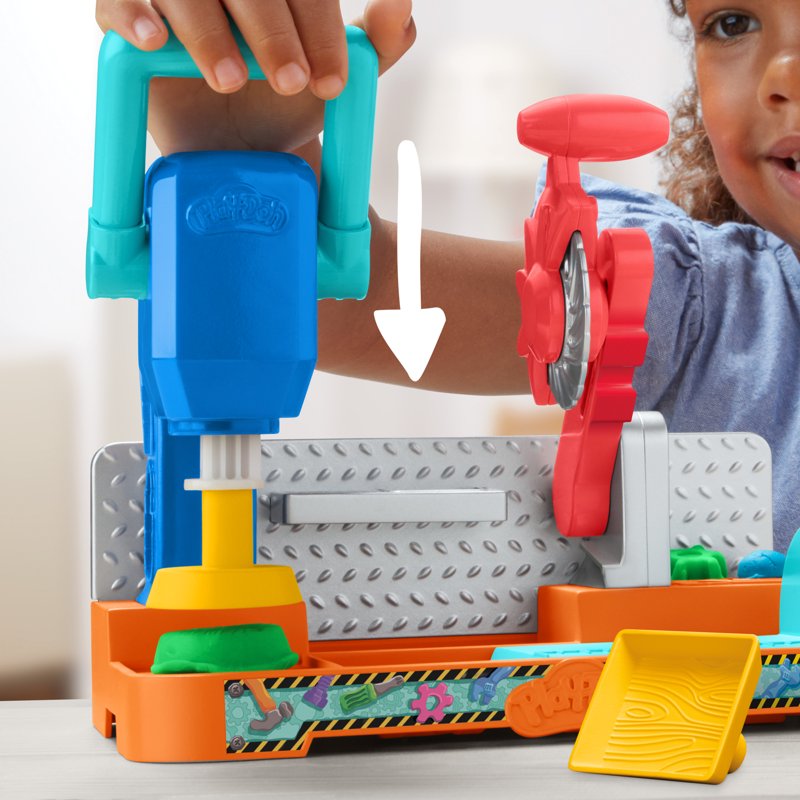 Play-Doh Tool Bench Set with Stampers and Saw for Preschool Kids 3+