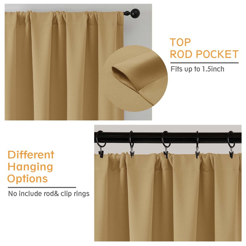 Blackout Curtain Panels - Thermal Insulated Energy Saving Window Drapes