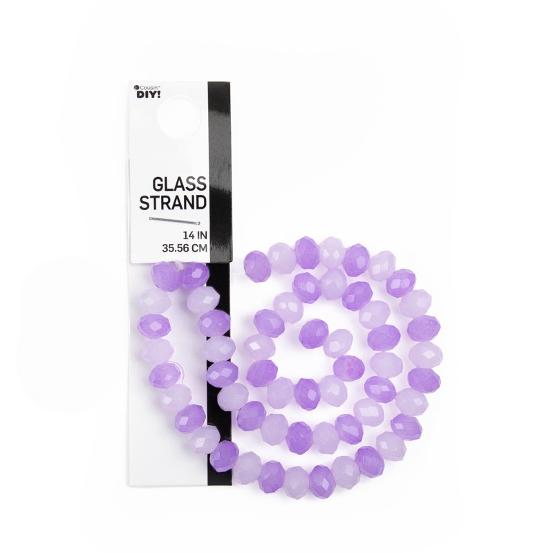 Glass Rondelle Beads 8mm - Purple Jewelry Making Supplies - 2-Strand 58 Pieces