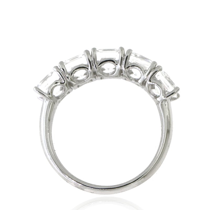 Sterling Silver White Sapphire Band Ring - Hypoallergenic Jewelry for Women