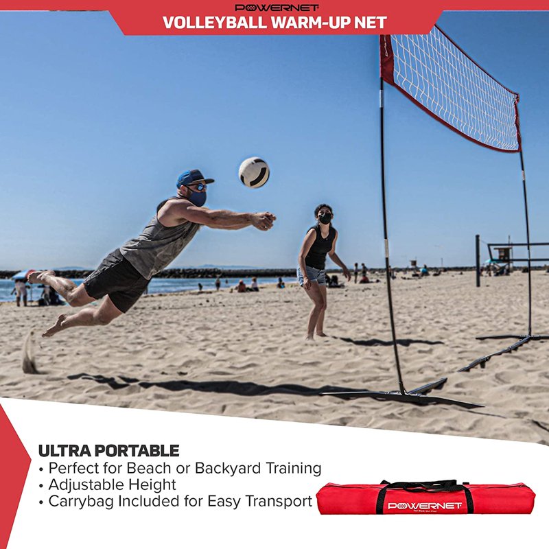 Portable Volleyball Net for Indoor Outdoor Practice & Training - Adjustable & Freestanding