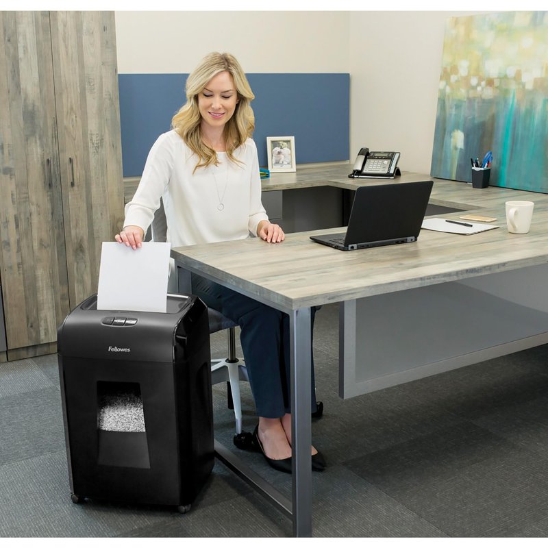 Micro-Cut Shredder for Office 20 Sheet Security Level P-4 with Waste Bin